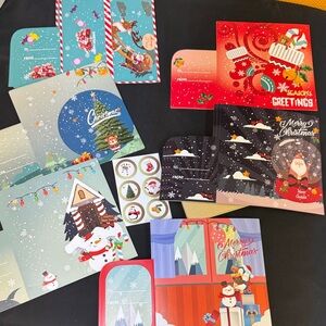 Festive Christmas Card Set 4 of each design 6 designs 24 cards and envelopes new